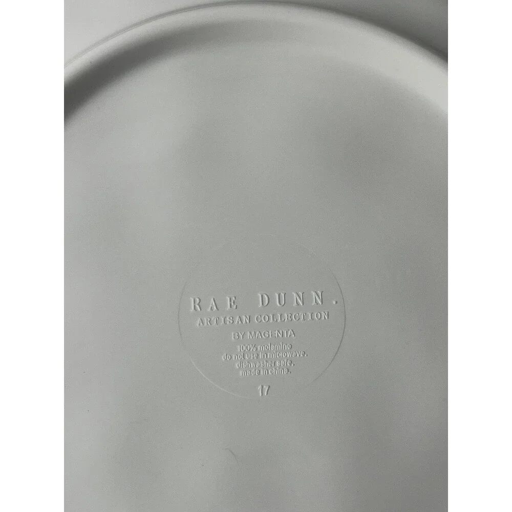 Rae Dunn Artisan Collection By Magenta 10” Melamine Dinner Plate Dine Savor Eat